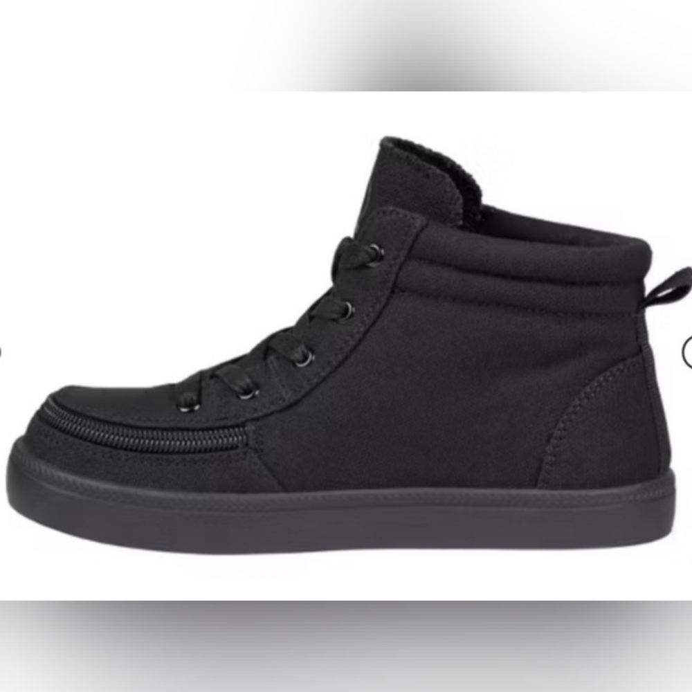 Kids Black High-Top Sneakers with Side Zipper - Picture 2 of 4